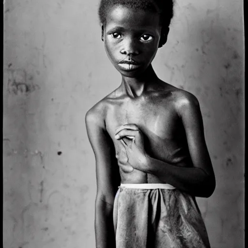 Image similar to a portrait of a young african girl by roger ballen,