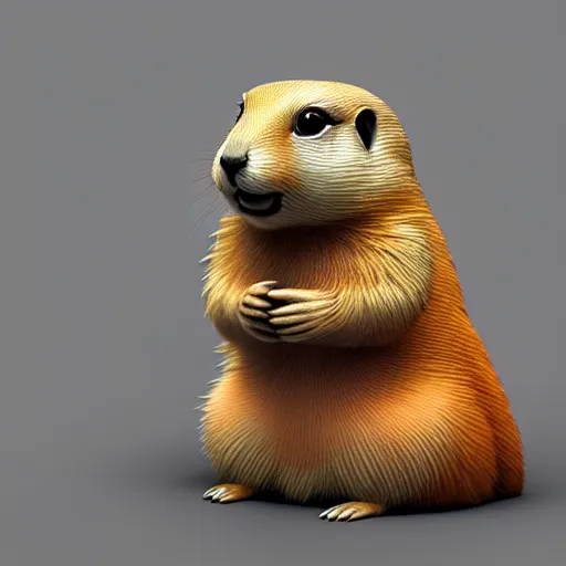 Prompt: cute fluffy prairie dog :: by James Jean, Jeff Koons, Dan McPharlin Daniel Merrian :: ornate, dynamic, particulate, rich colors, intricate, elegant, highly detailed, centered, artstation, smooth, sharp focus, octane render, 3d