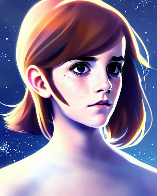 Prompt: portrait Anime space cadet Emma watson cute-fine-face, pretty face, realistic shaded Perfect face, fine details. Anime. realistic shaded lighting by Ilya Kuvshinov Giuseppe Dangelico Pino and Michael Garmash and Rob Rey, IAMAG premiere, aaaa achievement collection, elegant freckles, fabulous