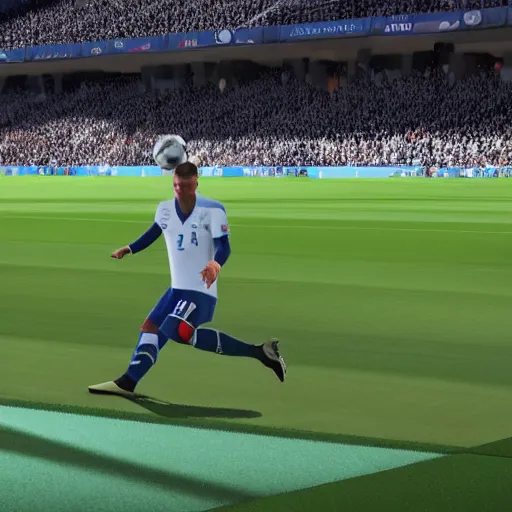 Image similar to Benjamin Netanyahu in FIFA 2021 scoring a goal, video game screenshot, HQ