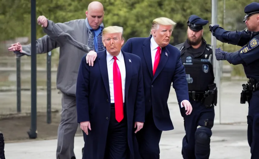 Prompt: trump being arrested by the fbi