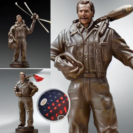 Prompt: limited edition statuette inspired by the movie independence day