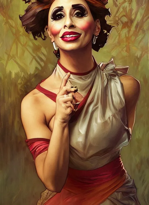 Image similar to bianca del rio, painting by artgerm and greg rutkowski and alphonse mucha