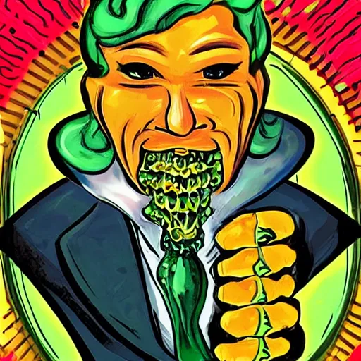 Image similar to Cthulhu as a modern day business man with a family and a drug and gambling addiction, psychedelic , 50s style infomercial , award winning , retro futuristic