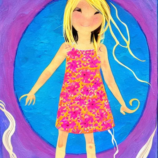 Prompt: girl wearing a dress jellyfish