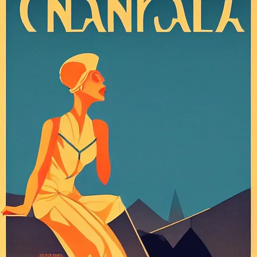 Image similar to a vintage travel poster for Onkalo, art deco, art nouveau, retro, artstation