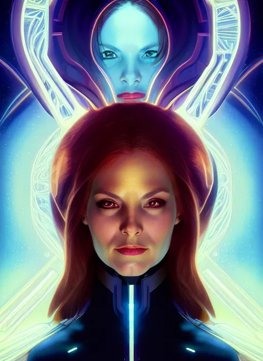 Image similar to symmetry portrait of jean grey from 9 0 s x - men, glowing lights, intricate, elegant, highly detailed, digital painting, artstation, concept art, smooth, sharp focus, illustration, art by artgerm and greg rutkowski and alphonse mucha