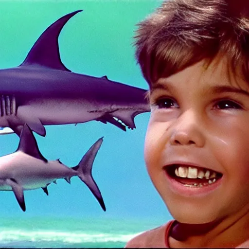 Image similar to a still of sharkboy a 1 9 7 7 photo, realistic, photorealistic, detailed,