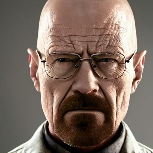 Image similar to close up still of walter white as neo in the matrix film, highly detailed face, highly detailed skin
