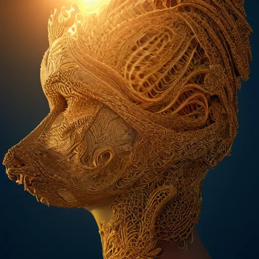 Prompt: queen of the sun, 4 k, intricate, jaw dropping, gorgeous, surreal, octane render