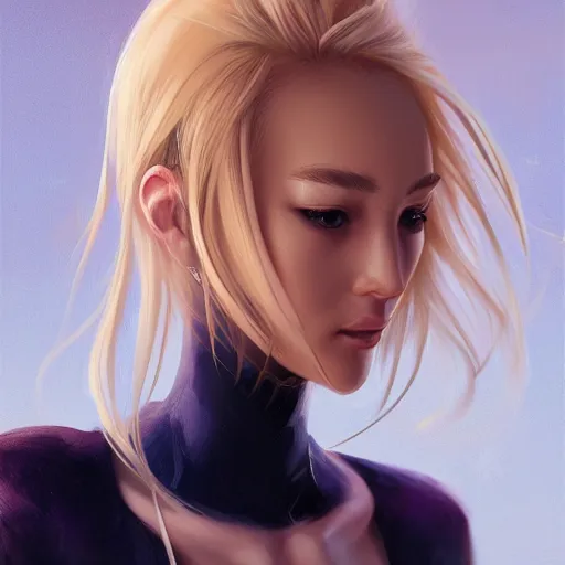 Image similar to a digital painting of a woman with blonde hair, a character portrait by feng zhu, cgsociety, fantasy art, artstation hq, artstation hd, fantasy