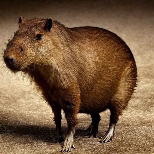 Prompt: armored capybara, majestic, epic lighting