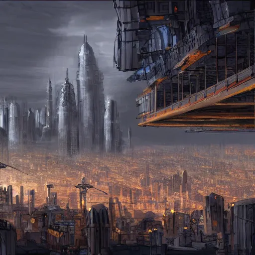 Image similar to large group people in a huge warehouse, looking at a tabletop city | cinematic concept art | godrays | 4 k | clear details | tabletop | tabletop city foreground