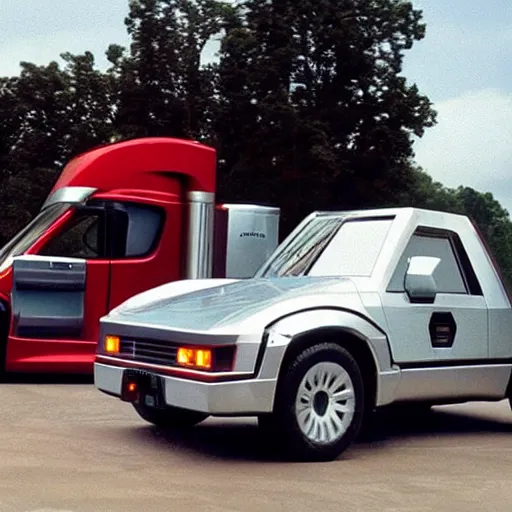 Image similar to tesla cybertruck in back to the future