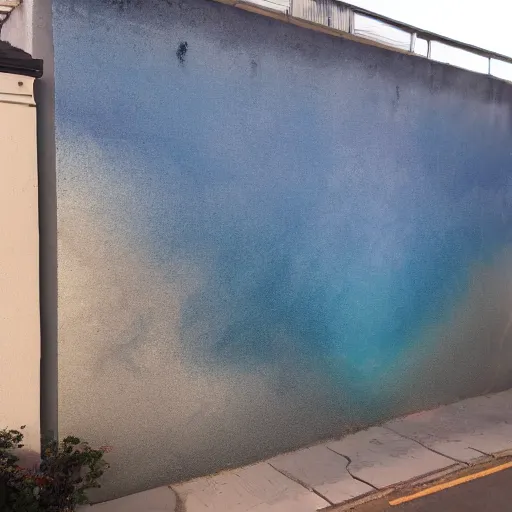 Image similar to ocean, spray painted on a wall