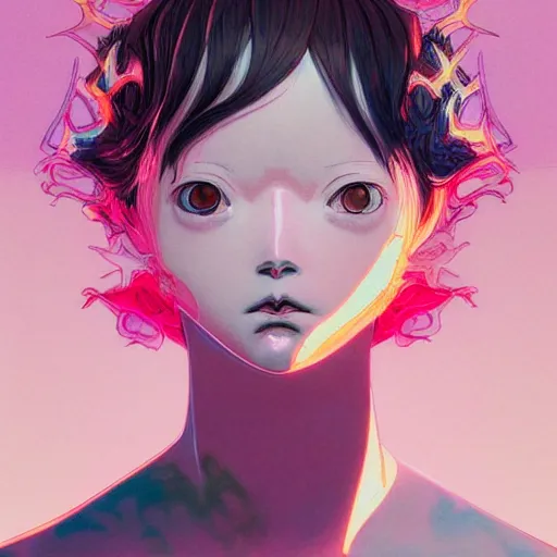 Image similar to prompt : pink portrait soft light painted by james jean and katsuhiro otomo and erik jones, inspired by evangeleon anime, smooth face feature, intricate oil painting, high detail illustration, sharp high detail, manga and anime 1 9 9 0