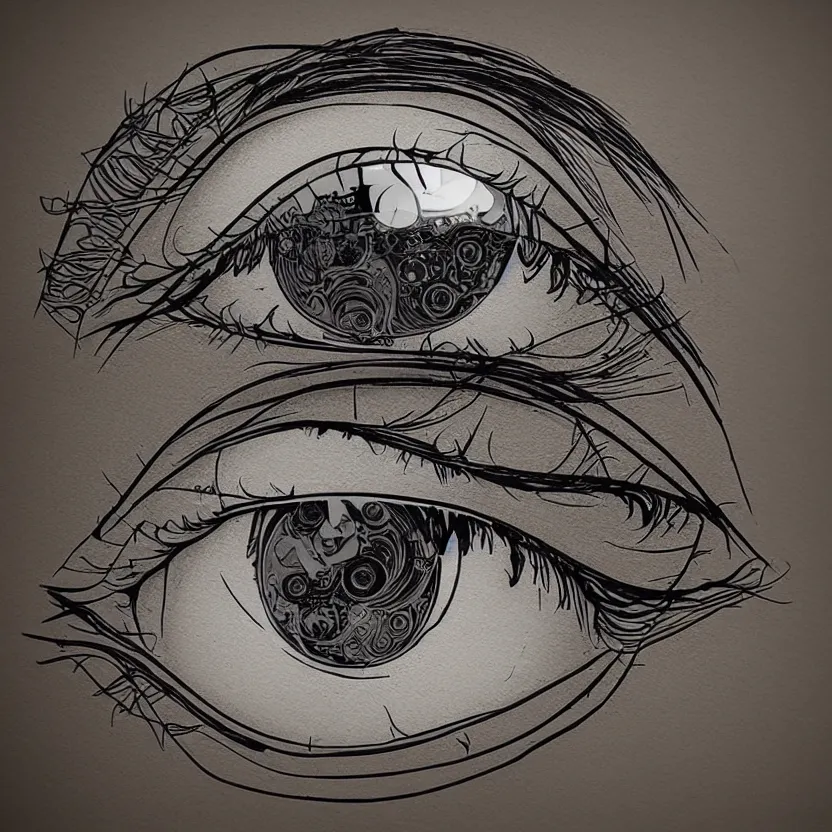 Eyes Pen Drawing PNG, Vector, PSD, and Clipart With Transparent Background  for Free Download | Pngtree