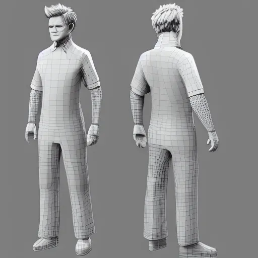 Image similar to 3 d model character sheet, multiple angles, gordon ramsay character design, fighting game, stylized 3 d graphics, ray tracing, ultra, 4 k image h - 7 4 0