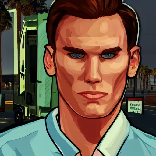 Image similar to jerma in gta 5 box art and loading screen style