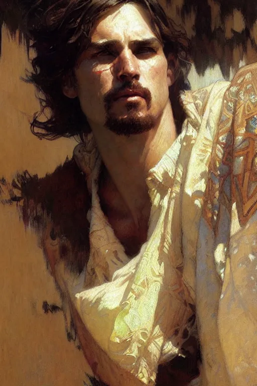 Image similar to attractive man, painting by gaston bussiere, craig mullins, greg rutkowski, alphonse mucha