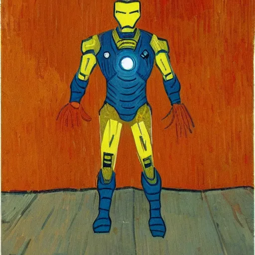 Prompt: van gogh painting of iron man, 4k