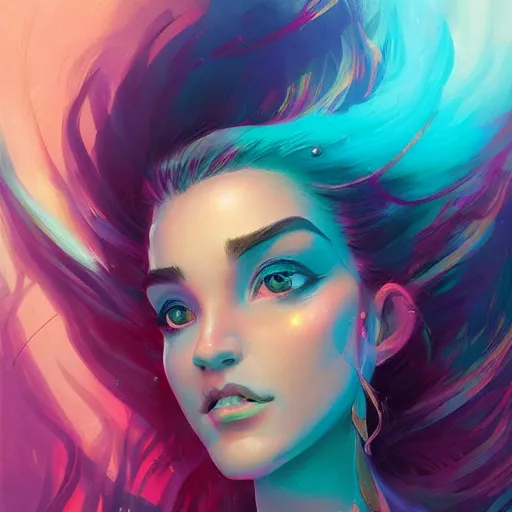 Image similar to female mermaid portrait, maya ali mage, gloomhaven, dynamic lighting, gaudy colors, octane render aesthetic, matte painting concept art, official fanart behance hd artstation by jesper ejsing, by rhads and makoto shinkai and lois van baarle and ilya kuvshinov and rossdraws