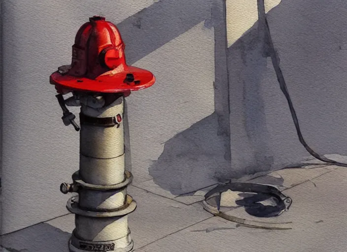 Image similar to concept art of a hydrant, pinterest, artstation trending, behance, watercolor, by coby whitmore, silver, laser light,