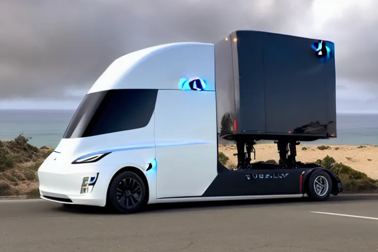 Image similar to Tesla cyber truck on the California pch