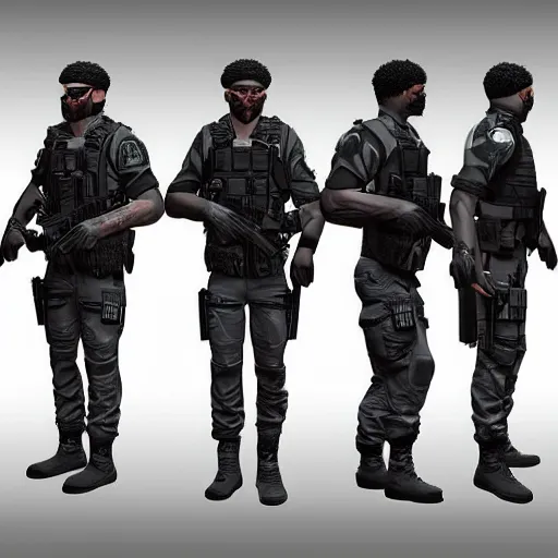 Prompt: “ rtx on, 3 0 9 0 capable, 2 1 savage in counter terrorist uniform, fighting crime in the city of atlanta, unreal engine, concept art ”