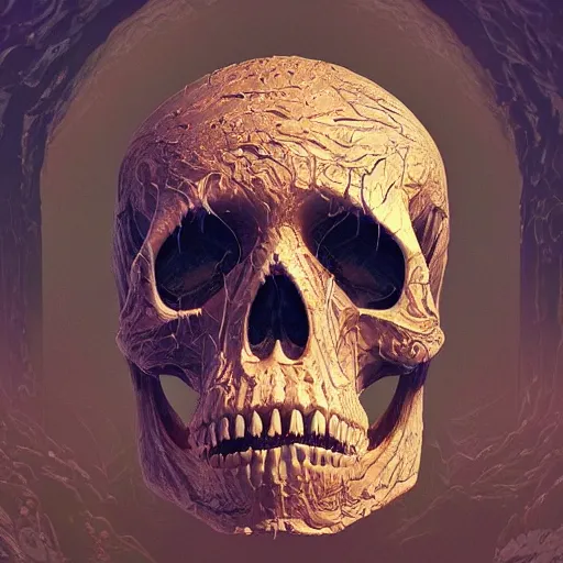 Image similar to portrait_of_a_melting_skull._intricate_abstract._intricate_artwork._by_Tooth_Wu_wlop_beeple_dan_mumford._octane_render_trending_on_artstat