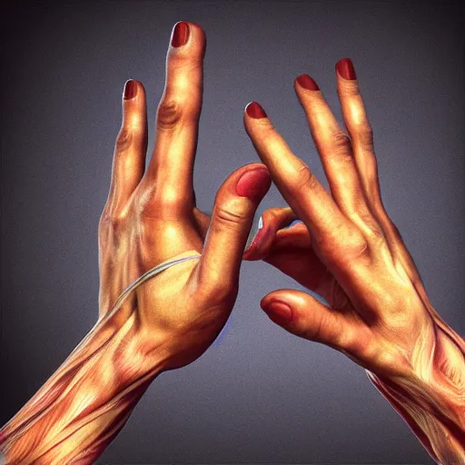 Prompt: highly realistic artwork, human fingers, photography, uhd, 8 k by diego fazio, highly anatomy