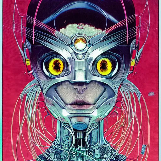 Prompt: portrait closeup of robotic kid, symmetrical, by yoichi hatakenaka, masamune shirow, josan gonzales and dan mumford, ayami kojima, takato yamamoto, barclay shaw, karol bak, yukito kishiro