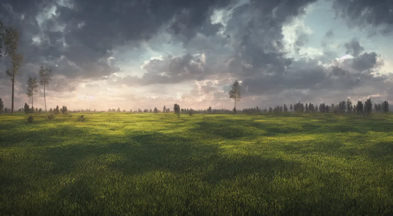 Image similar to realistic belarus landscape, photo, instagram photo, full hd, 8 k, unreal engine, octane render, hyper detailed, hyper realistic, photorealistic, vfx, houdini