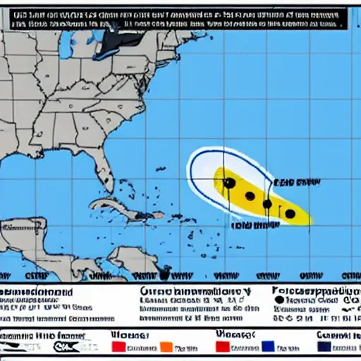 Prompt: national hurricane center's cone of uncertainty, courtesy of noaa, high resolution graphics,