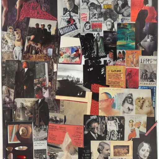 Prompt: collage from magazines and paper, museum of modern art new york, masterpiece, auction, detailed