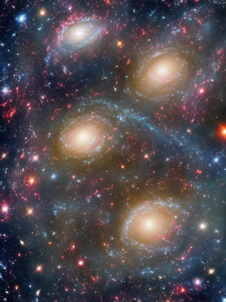 Prompt: super high resolution deepspace image of galaxies, nasa photos, artstation