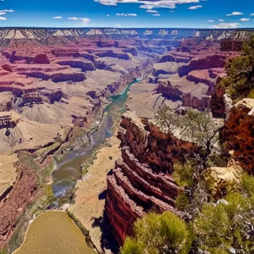 Image similar to ultra wide angle view of the grand canyon at duck