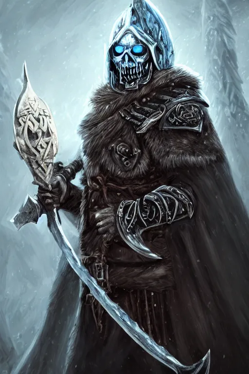 Image similar to an undead viking lich king eatiing a banana, wide angle, super highly detailed, professional digital painting, artstation, concept art, smooth, sharp focus, no blur, no dof, extreme illustration, Unreal Engine 5, Photorealism, HD quality, 8k resolution, cinema 4d, 3D, beautiful, cinematic, art by artgerm and greg rutkowski and alphonse mucha and loish and WLOP