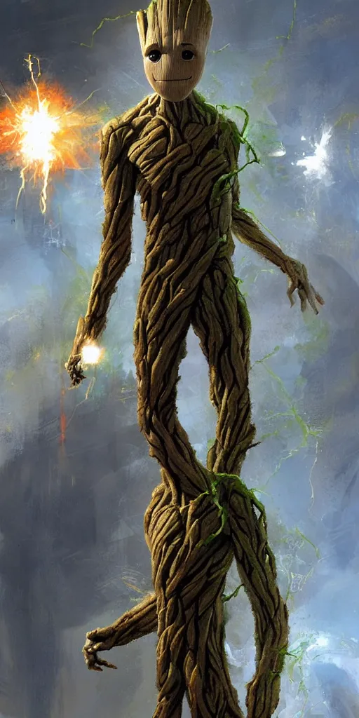 Prompt: Groot as a Jedi, Craig Mullins,