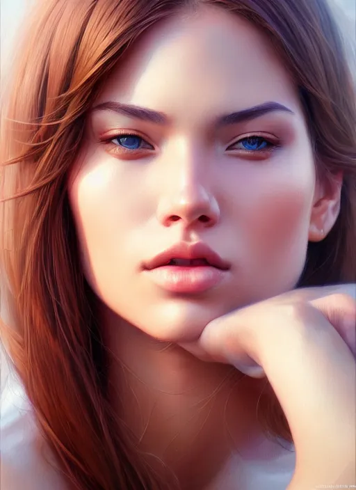 Image similar to photo of a gorgeous young woman in the style of stefan kostic, realistic, sharp focus, 8k high definition, insanely detailed, intricate, elegant, art by stanley lau and artgerm