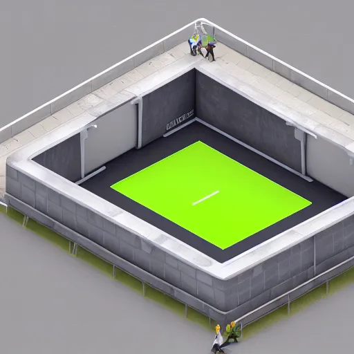 Prompt: : isometric skatepark 3d render blender octane