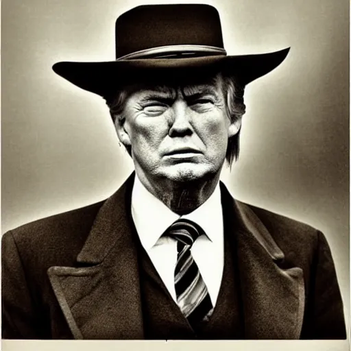 Image similar to an 1 8 0 0 s photo of donald trump playing the role of clint eastwood, squinting at high noon, in the style of a clint eastwood movie, the good, the bad and the ugly, distinguished, clint eastwood, vibe, glory days, mount rushmore, stern, resolve, formal, justice, american flag, independence, patriotism, symmetry, centered, balance