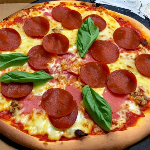 Image similar to pizza with cheeseburgers as toppings