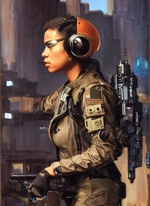 Sgt. Sophia Igwe. Strong cyberpunk female USN Assault | Stable ...