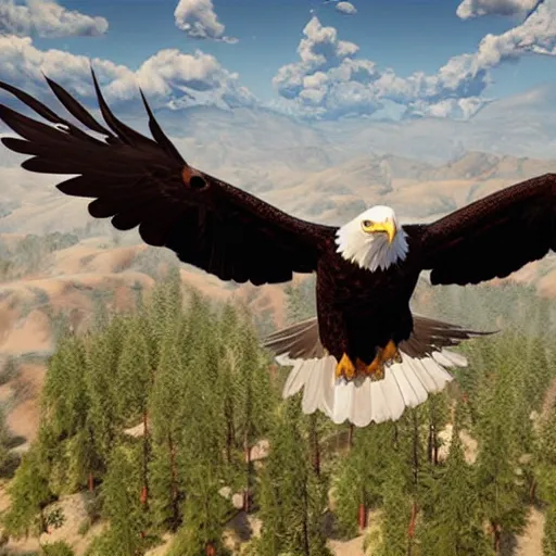 Prompt: a bald eagle, patriotic, highly detailed, unreal engine