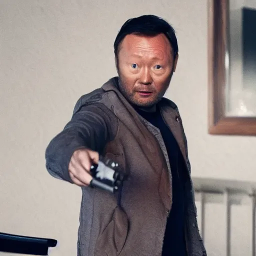 Prompt: Limmy in Prey, movie stills photography