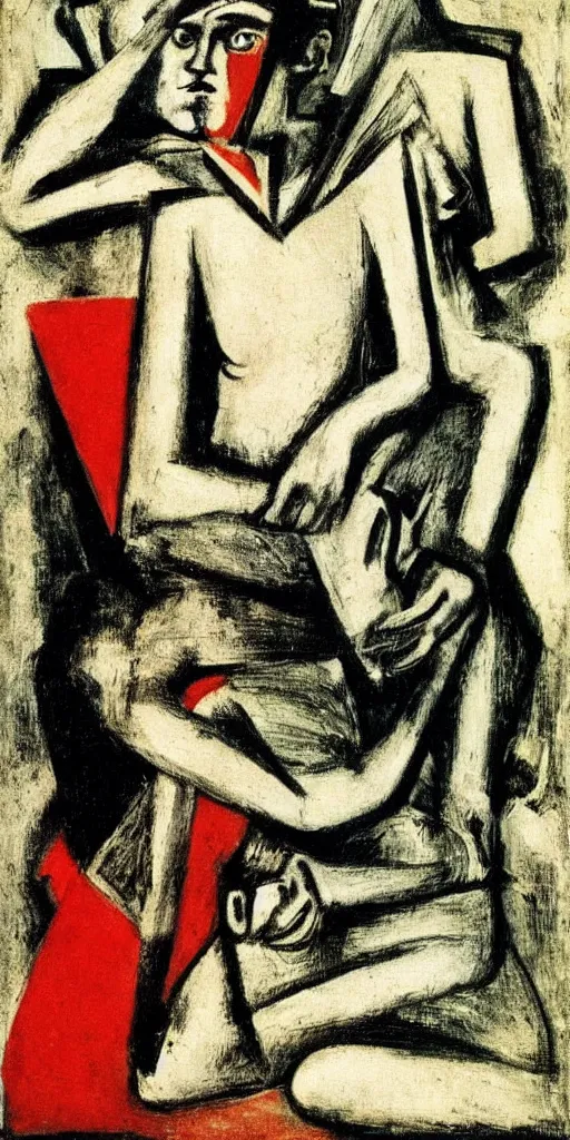 Prompt: time does not exist anymore by max beckmann