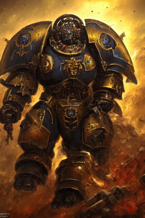 Image similar to a chaos space marine, warhammer 4 0 k, highly detailed, digital art, sharp focus, ambient lighting, trending on art station