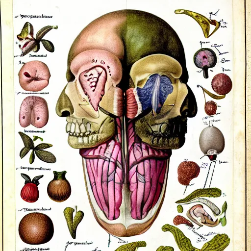 Prompt: anatomical diagram of kirby, by maria sibylla merian