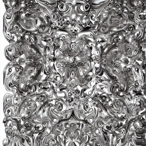 Image similar to baroque maximalist hyperdetailed chrome blob